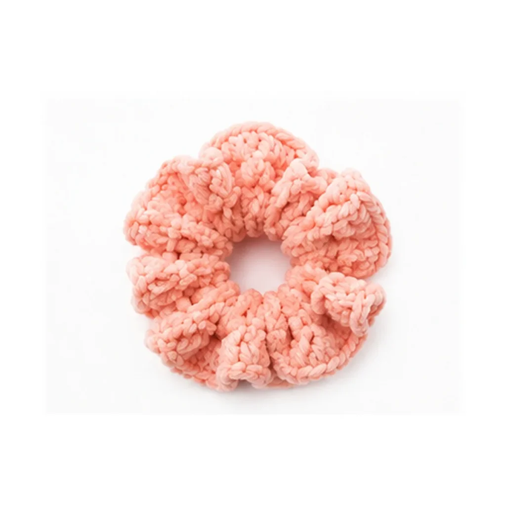 Handmade 02 Peach Scrunchie — crochet and textile craft by Becka Crafts