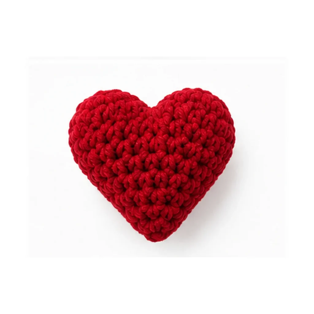 Handmade 05 Red Crochet Heart — crochet and textile craft by Becka Crafts