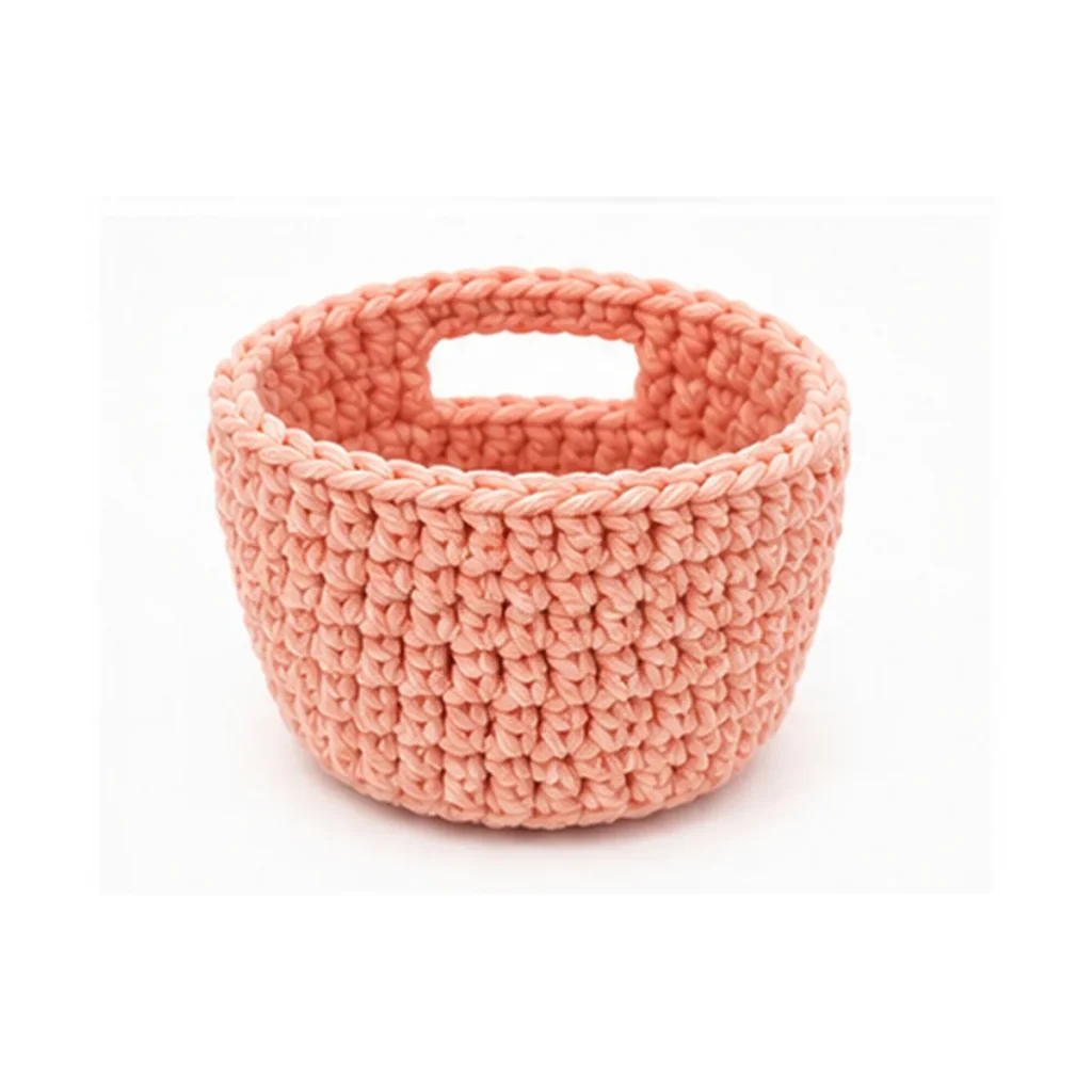 Handmade 08 Peach Storage Basket — crochet and textile craft by Becka Crafts
