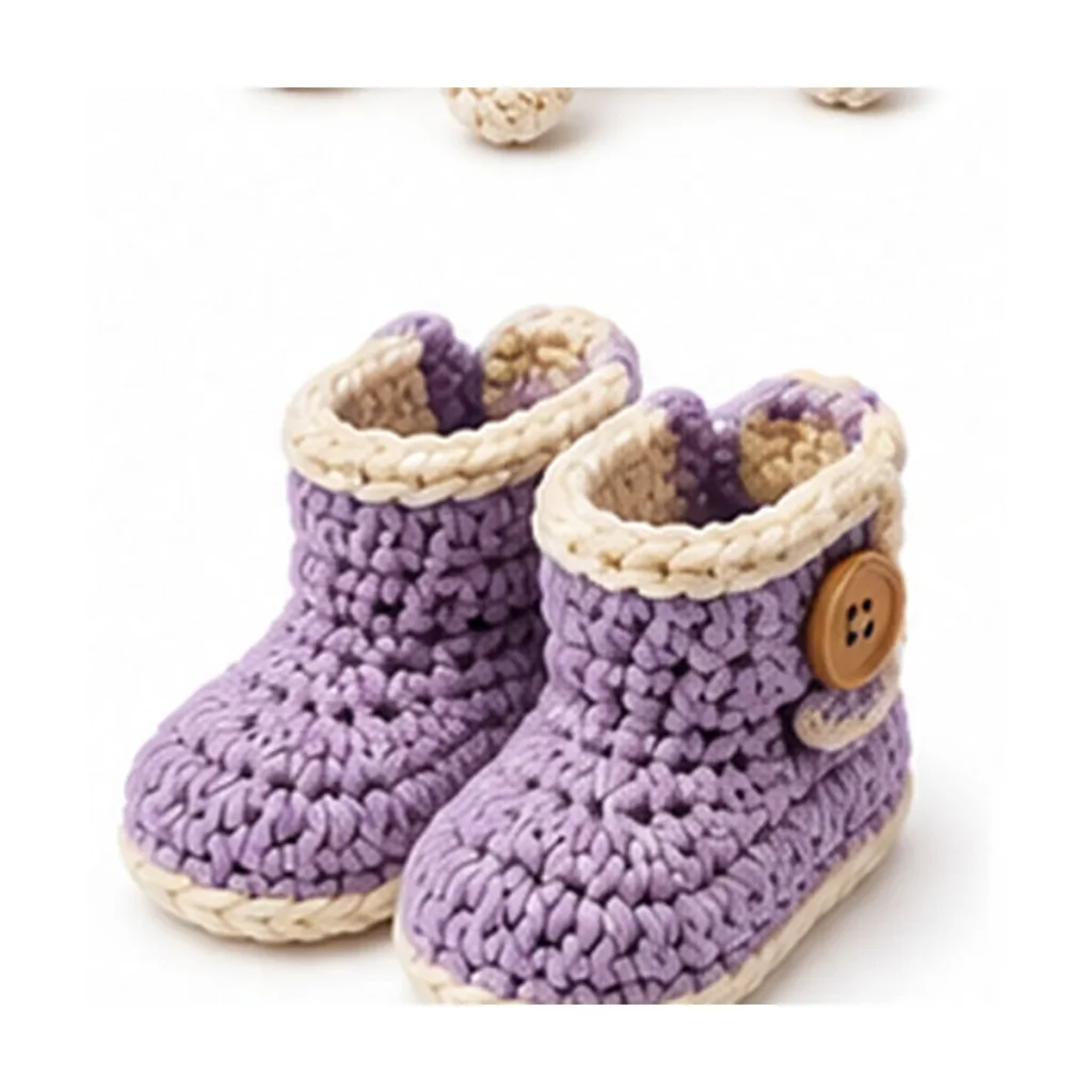 Handmade 27 Lilac Baby Booties — crochet and textile craft by Becka Crafts