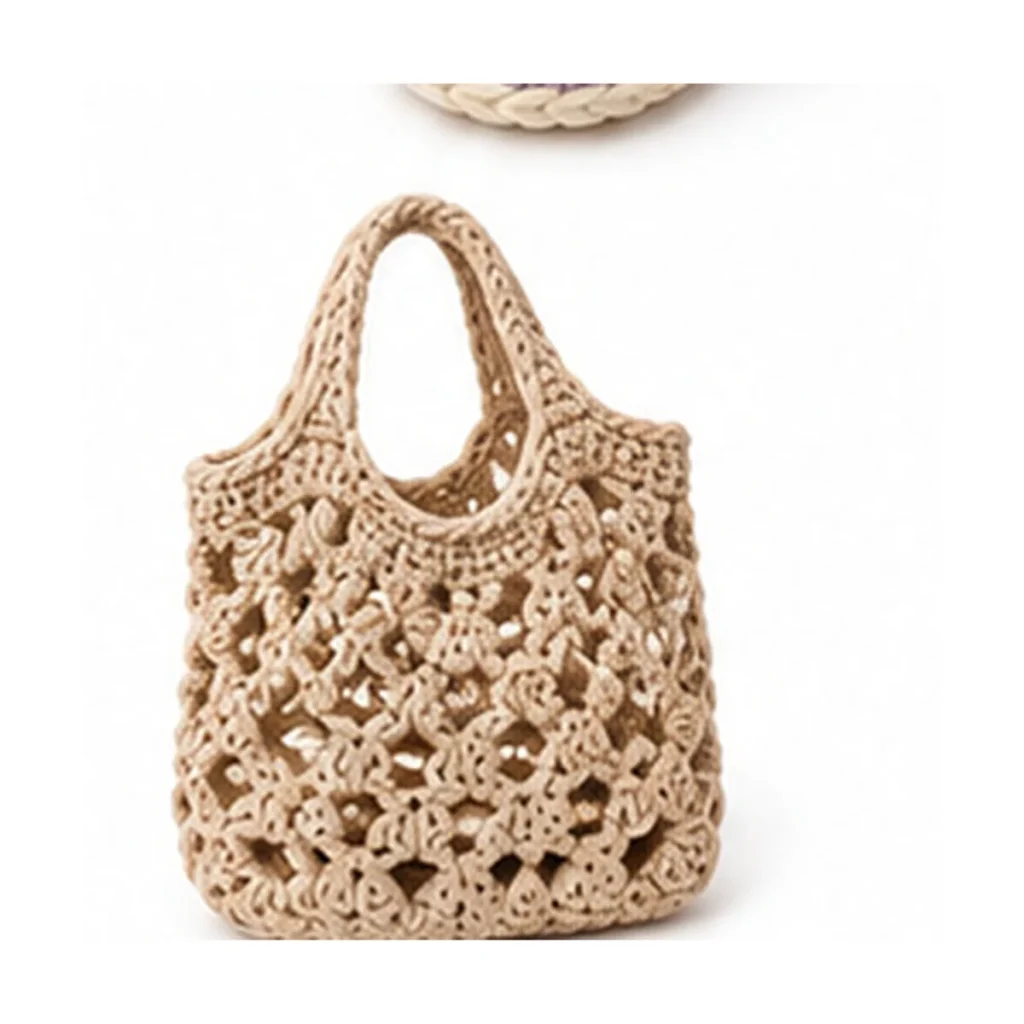 Handmade 32 Natural Mesh Tote — crochet and textile craft by Becka Crafts