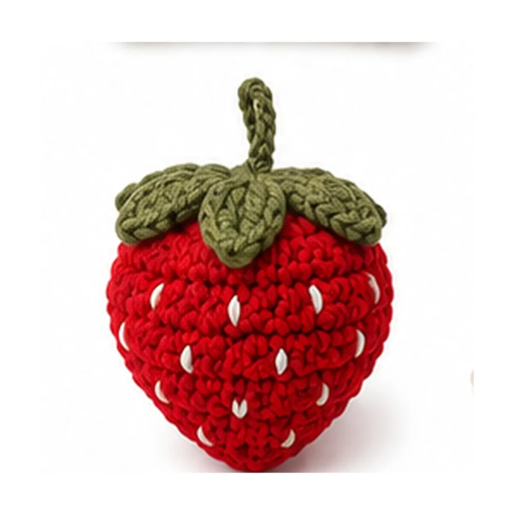 Handmade 34 Strawberry Crochet Charm — crochet and textile craft by Becka Crafts