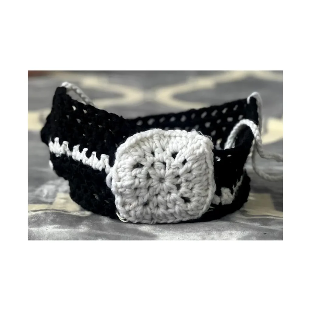 Handmade 06 Black White Crochet Band — crochet and textile craft by Becka Crafts