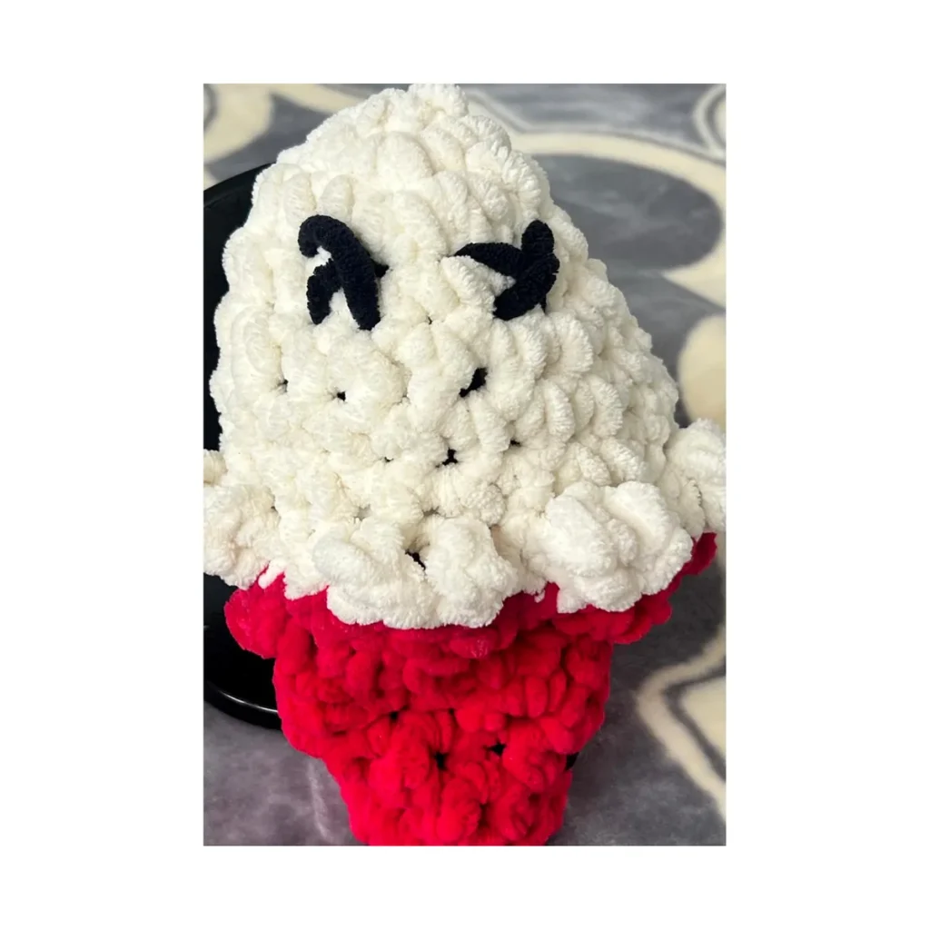 Handmade 11 White Red Crochet Character — crochet and textile craft by Becka Crafts