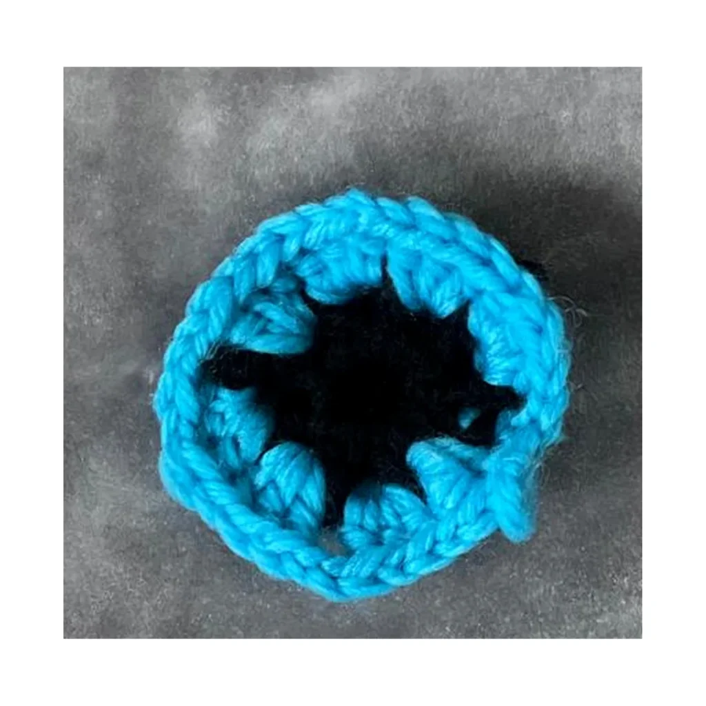 Handmade 15 Blue Black Round Crochet Piece — crochet and textile craft by Becka Crafts